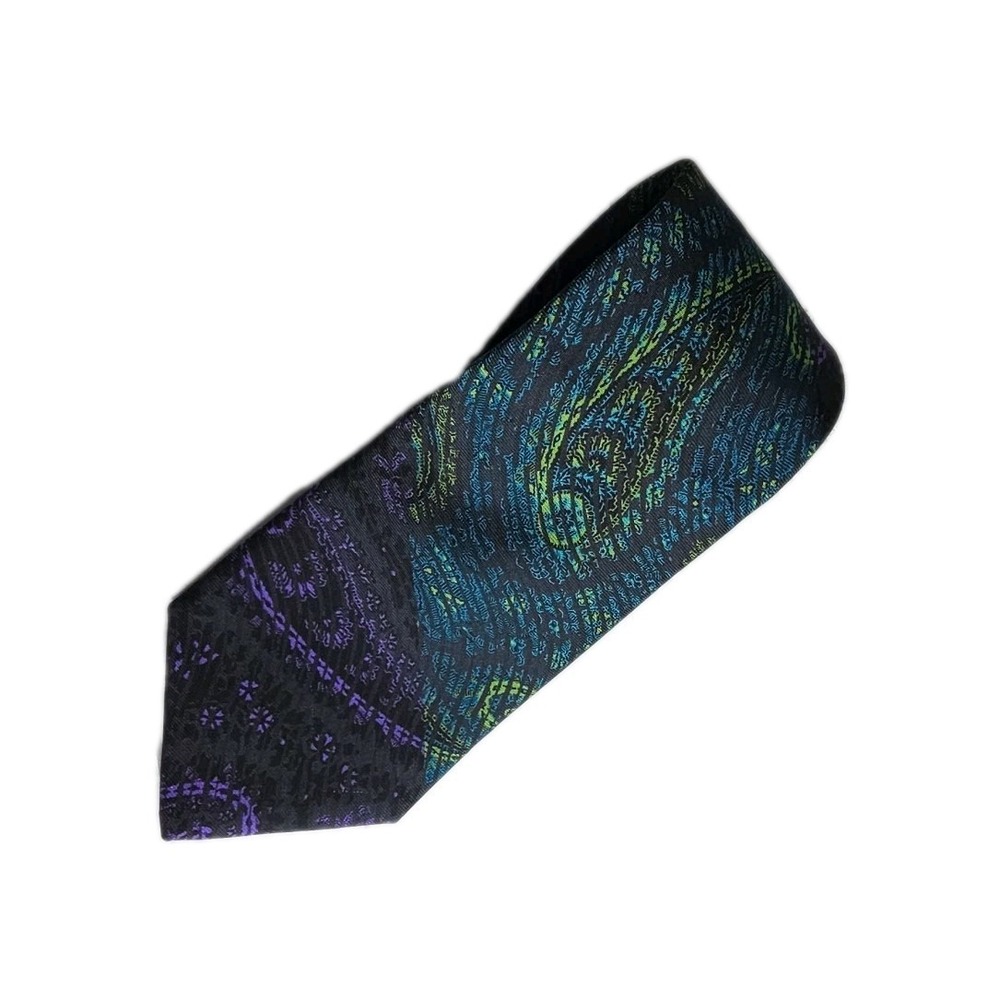 Robert Graham Silk Tie Purple Paisley Geometric Knowledge Wisdom Truth Made USA